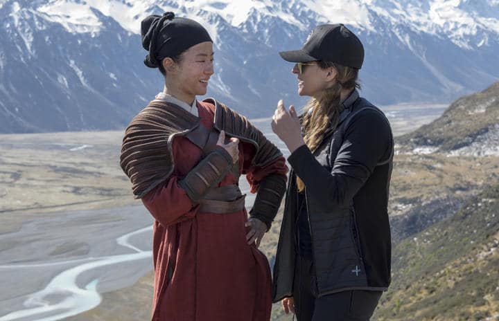 New Zealander’s controversial Disney adaptation of Mulan nominated for two Oscars Niki Caro (right) on the set of Mulan